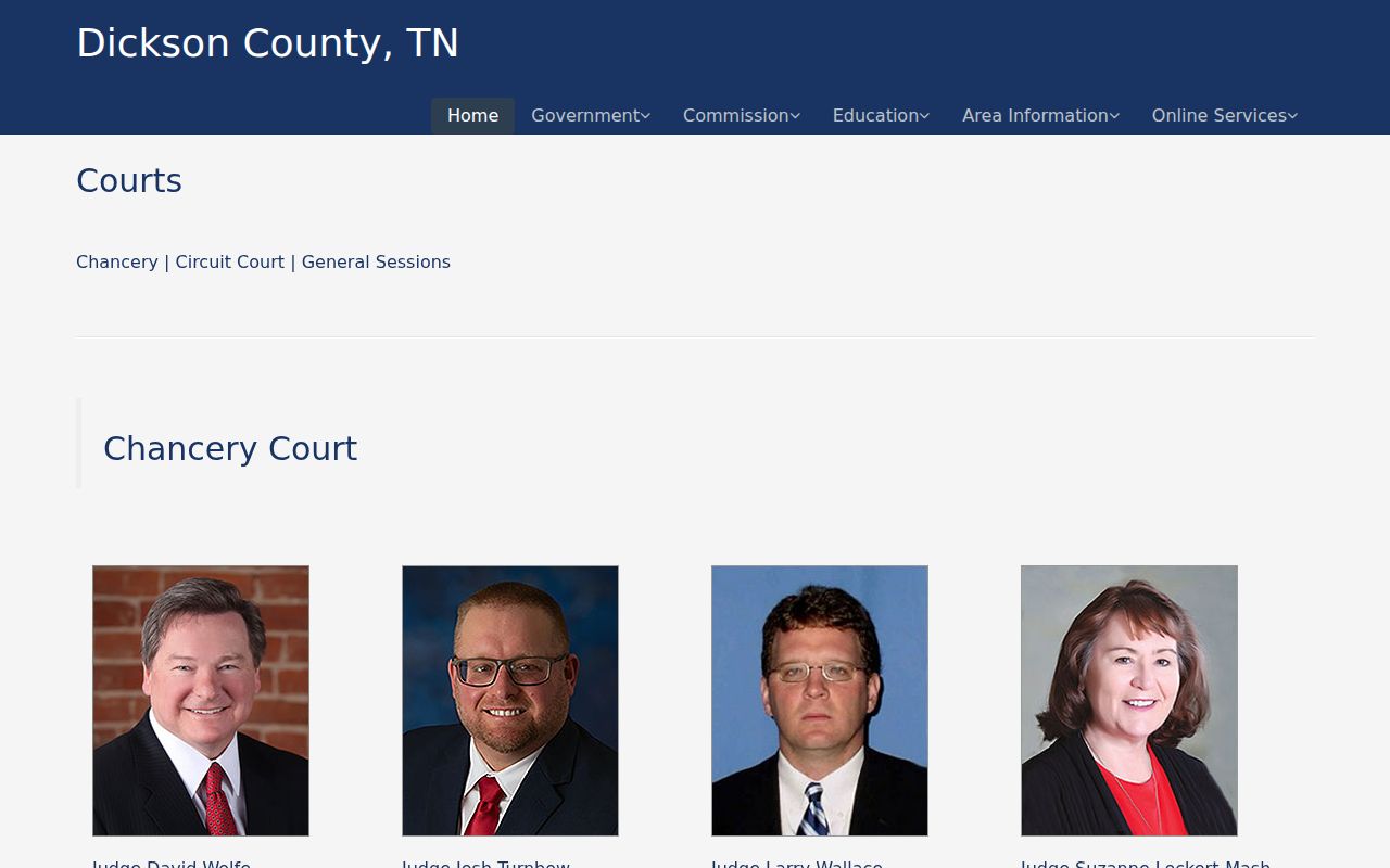 Dickson County Chancery Court docket and Clerk and Master information