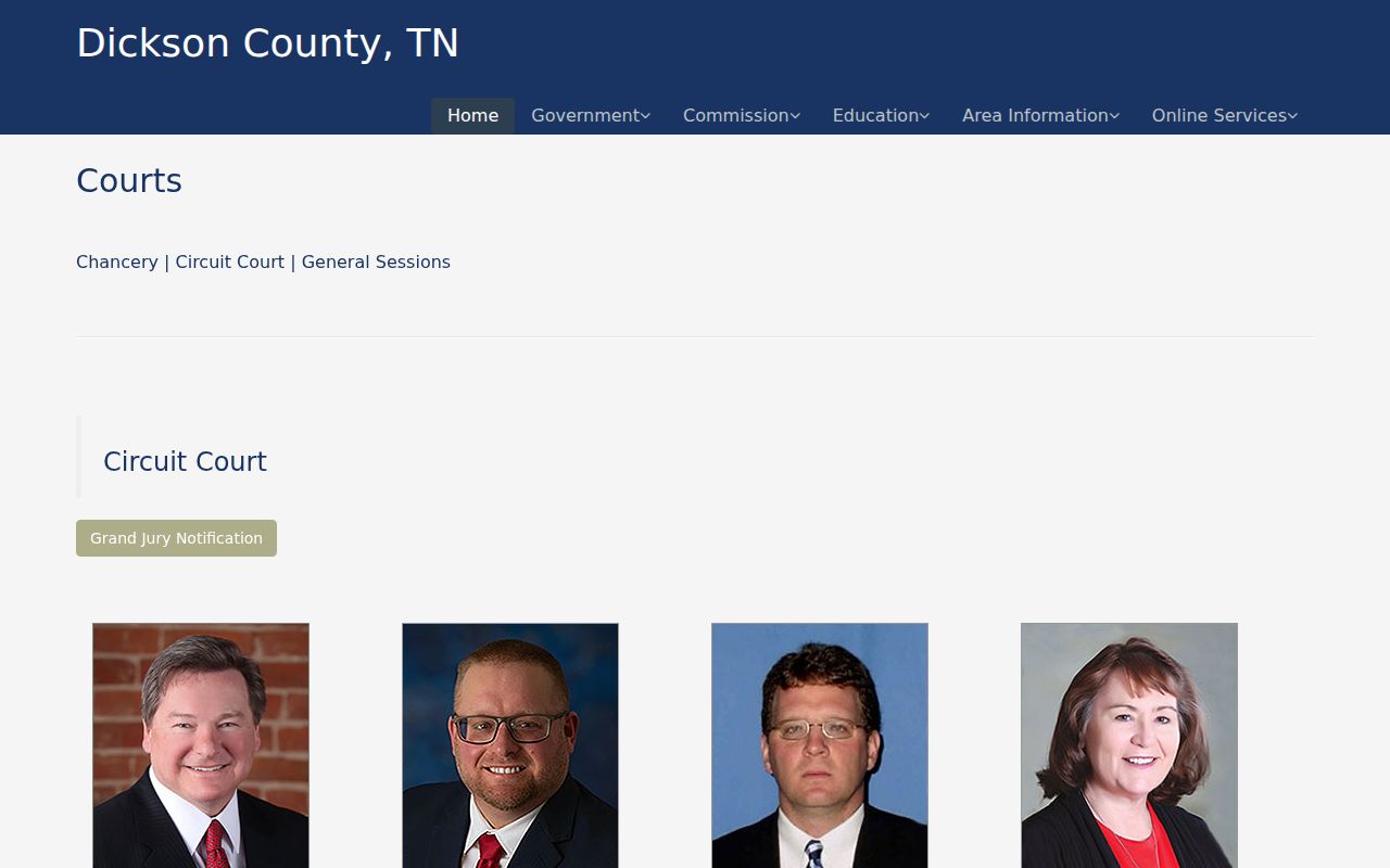 Dickson County Circuit Court Clerk docket information
